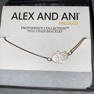 Alex and Ani Silver Hamsa Pull Chain Bracelet